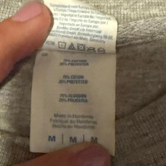 Gray Crewneck Sweater with Bold Text - Picture 4 of 5